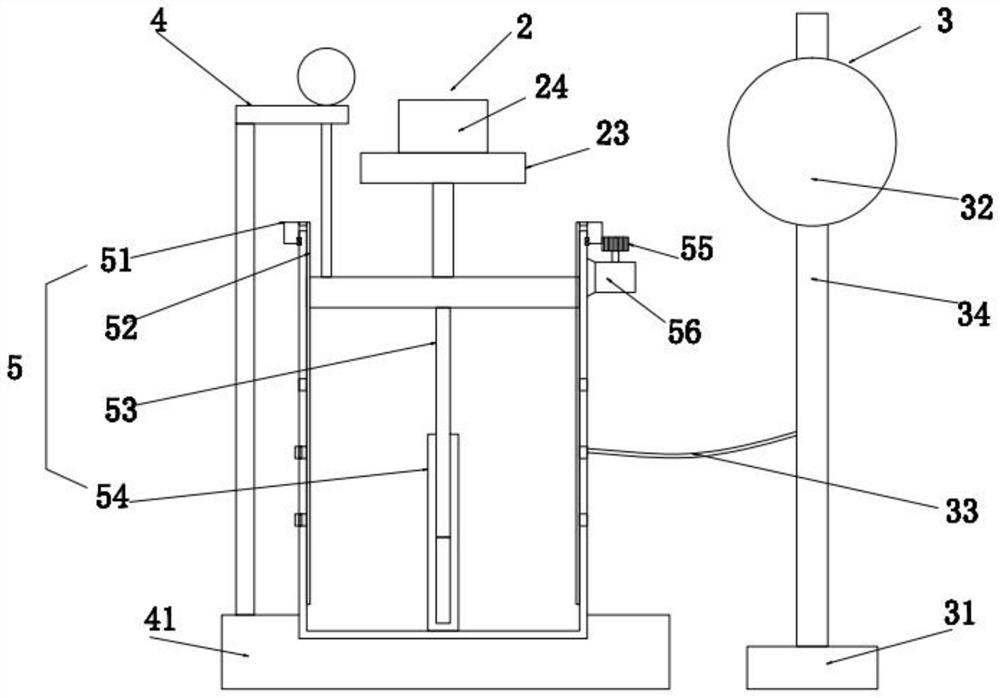 A test device for measuring the subsidence of saline soil