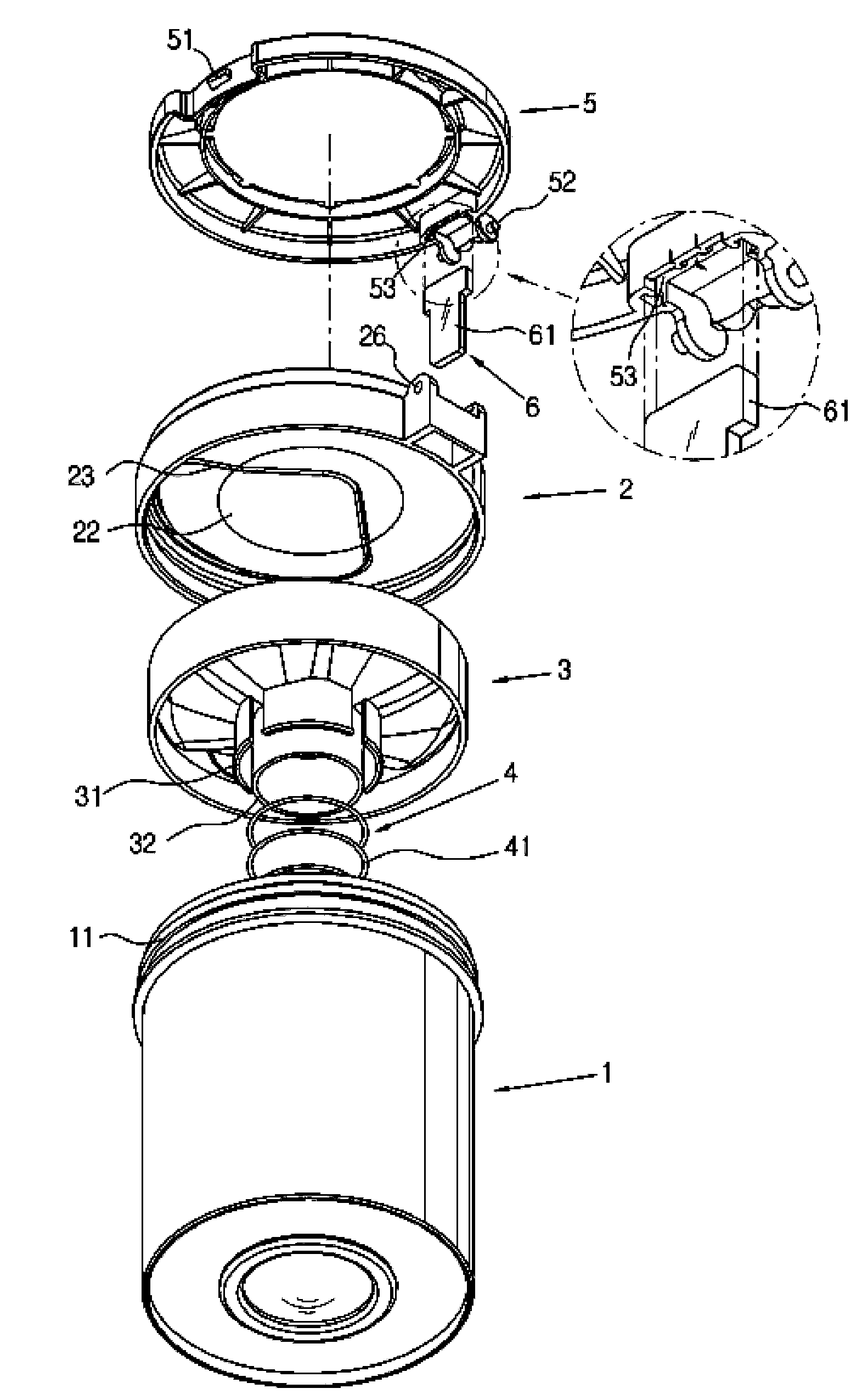 Foods or medicines dispenser for upper dischargr