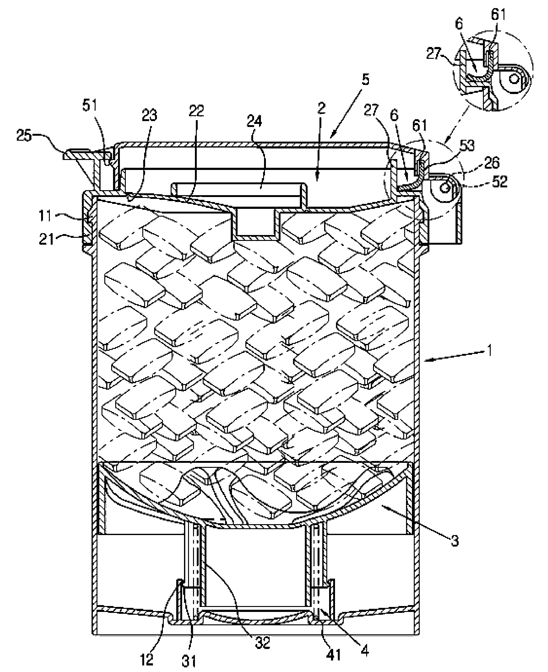 Foods or medicines dispenser for upper dischargr