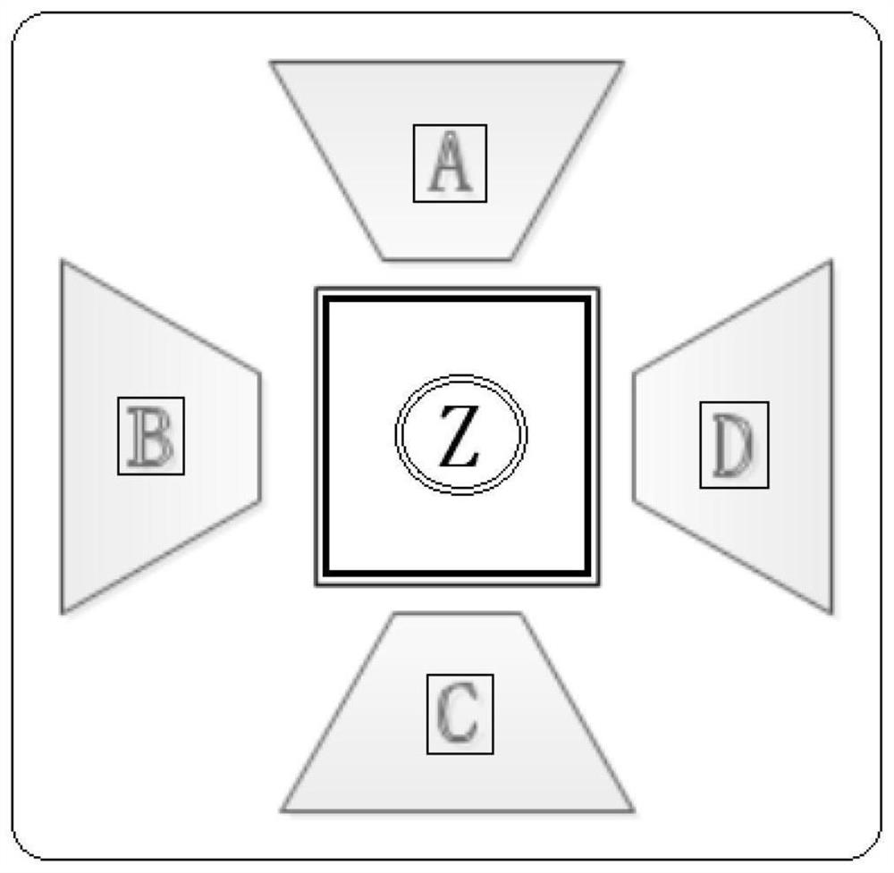 Five-lens oblique camera TDOM shielding area repairing method