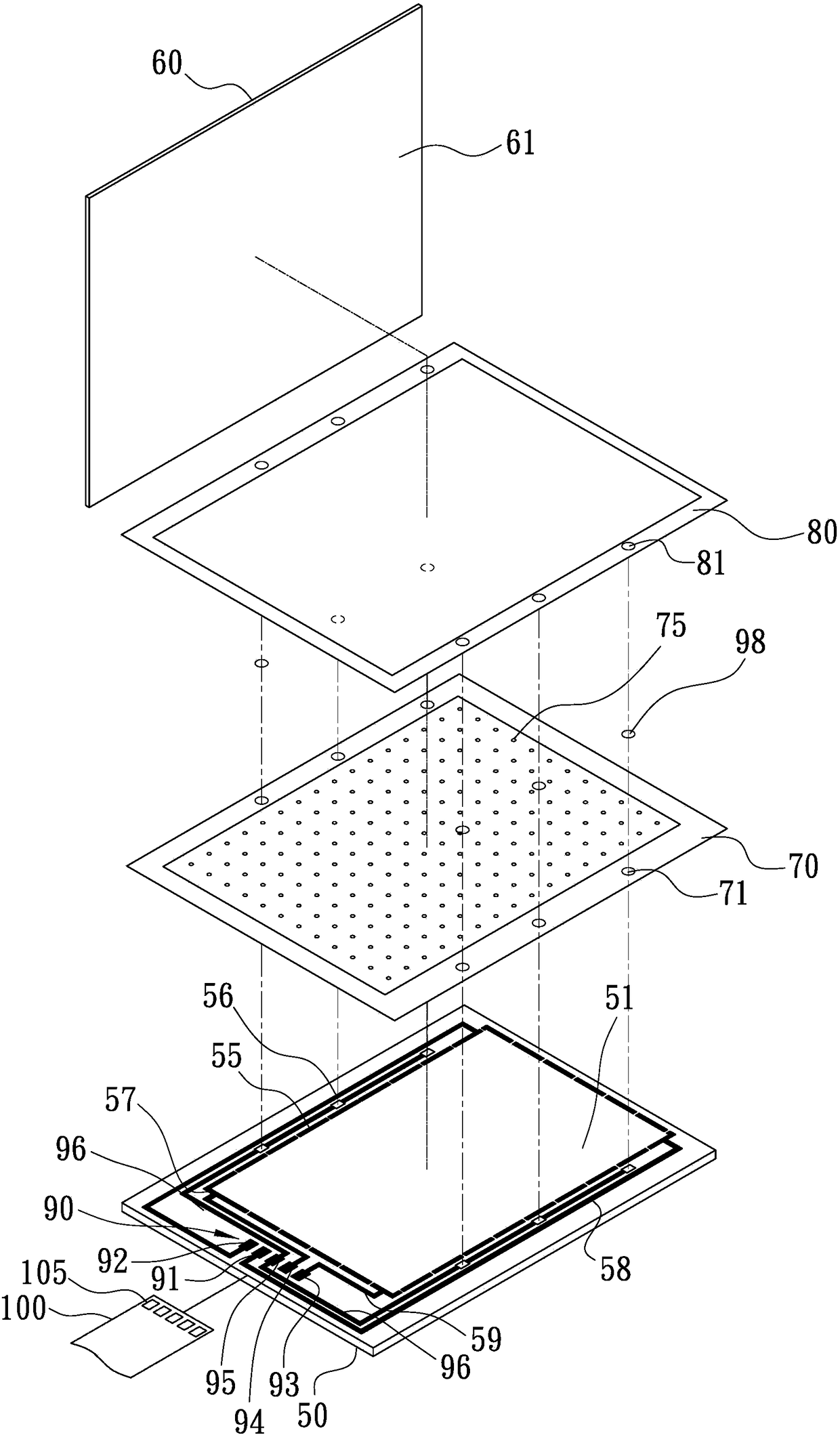 Touch-panel electrode bridging structure