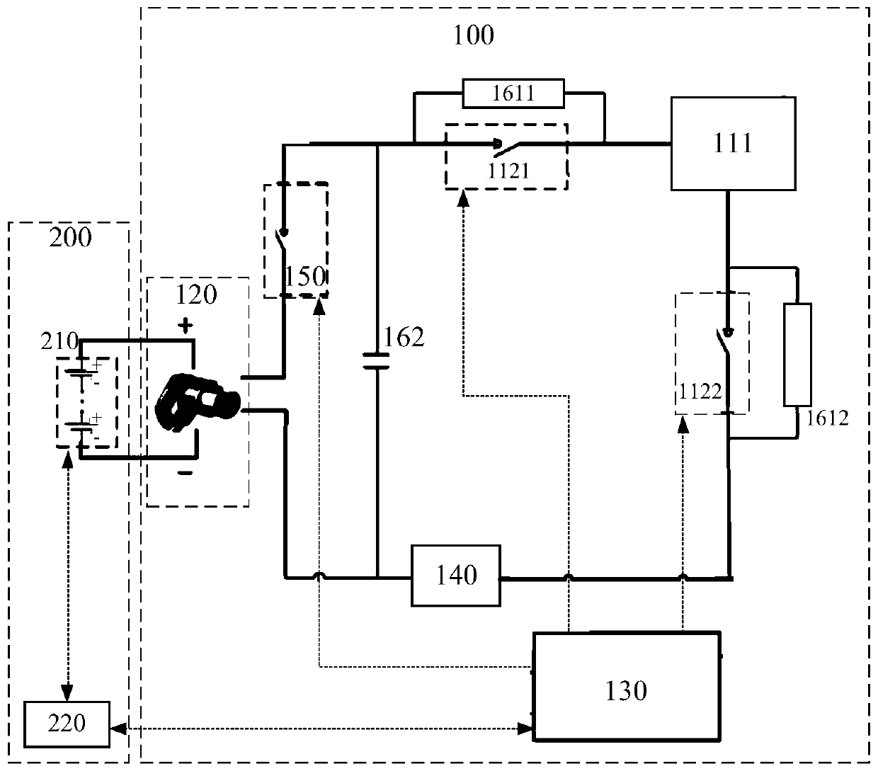 Battery pack heating device and control method