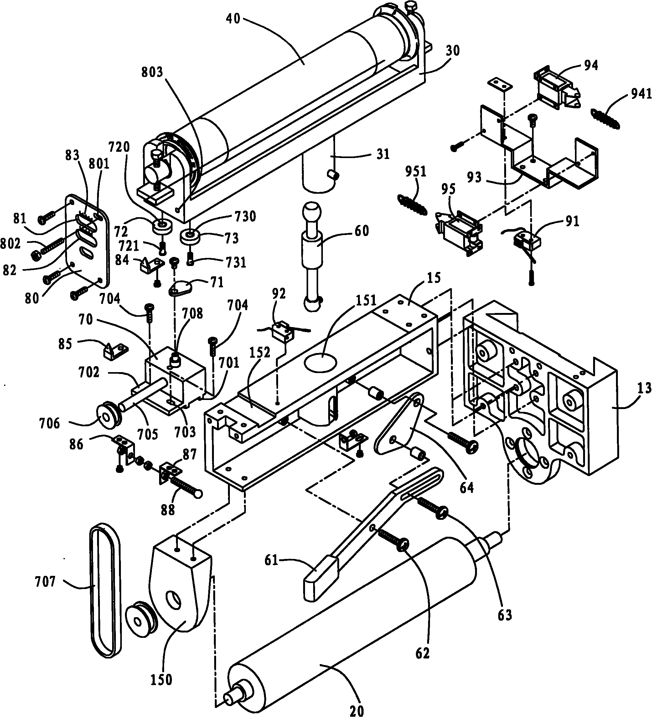 Sanding belt reciprocating and track correcting device of wide belt sander