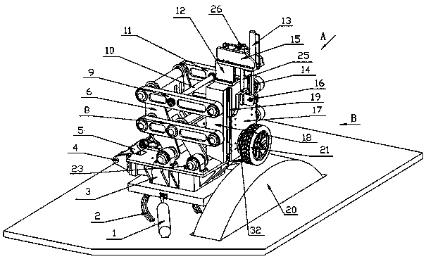 Compound four-connecting rod testing machine for mechanical properties of tire