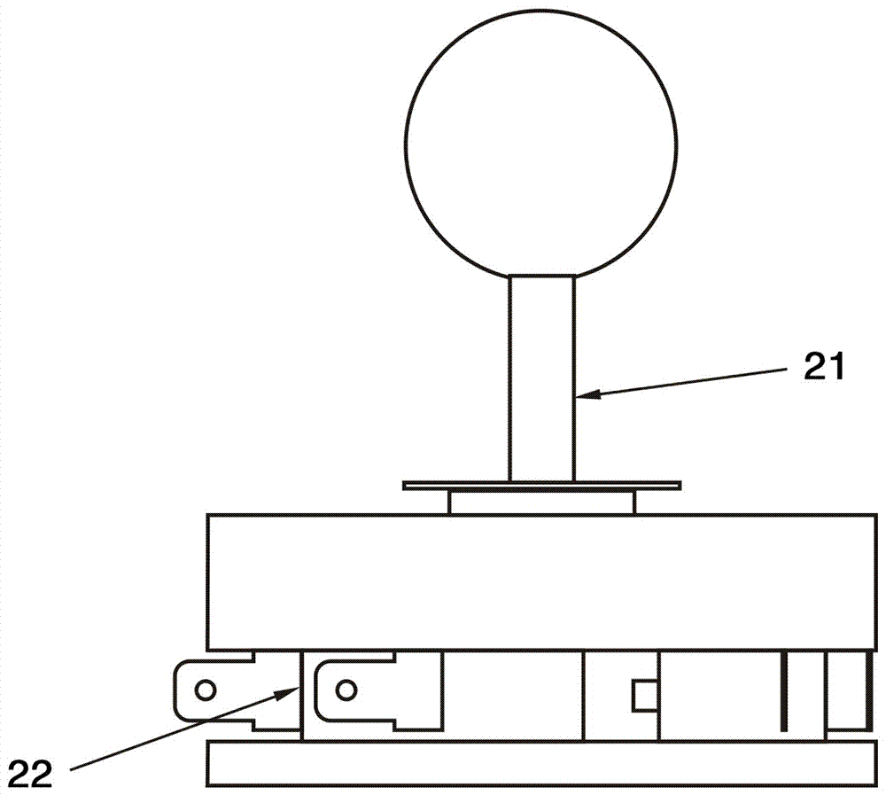 Rocker button type wireless remote control device and boxing robot toy remotely controlled by the device