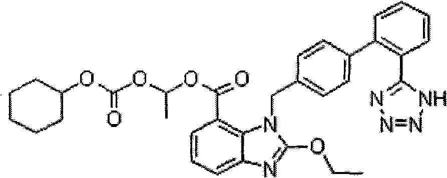 Oral tablet containing candesartan cilexetil and benzene sulfonate amlodipine and preparation method for oral tablet