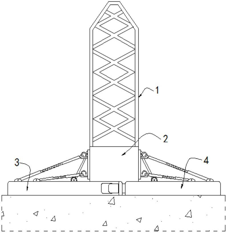 High-stability tower footing fixing device for high-voltage wire tower