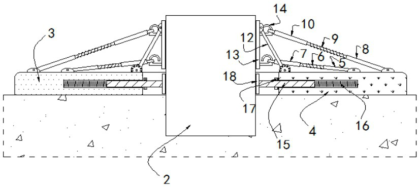 High-stability tower footing fixing device for high-voltage wire tower