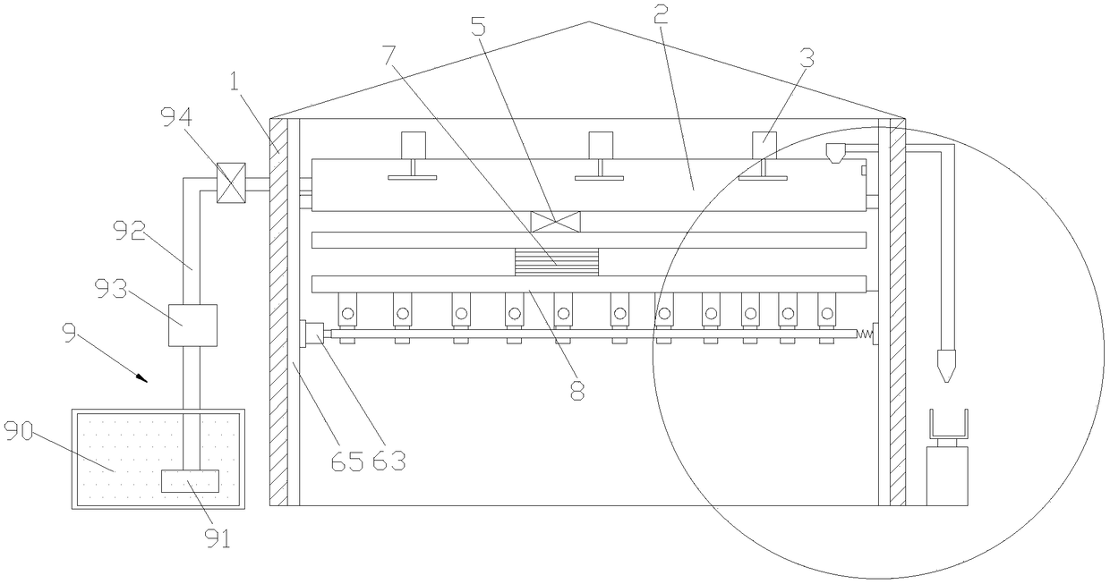 Automatic sprinkler device for greenhouse