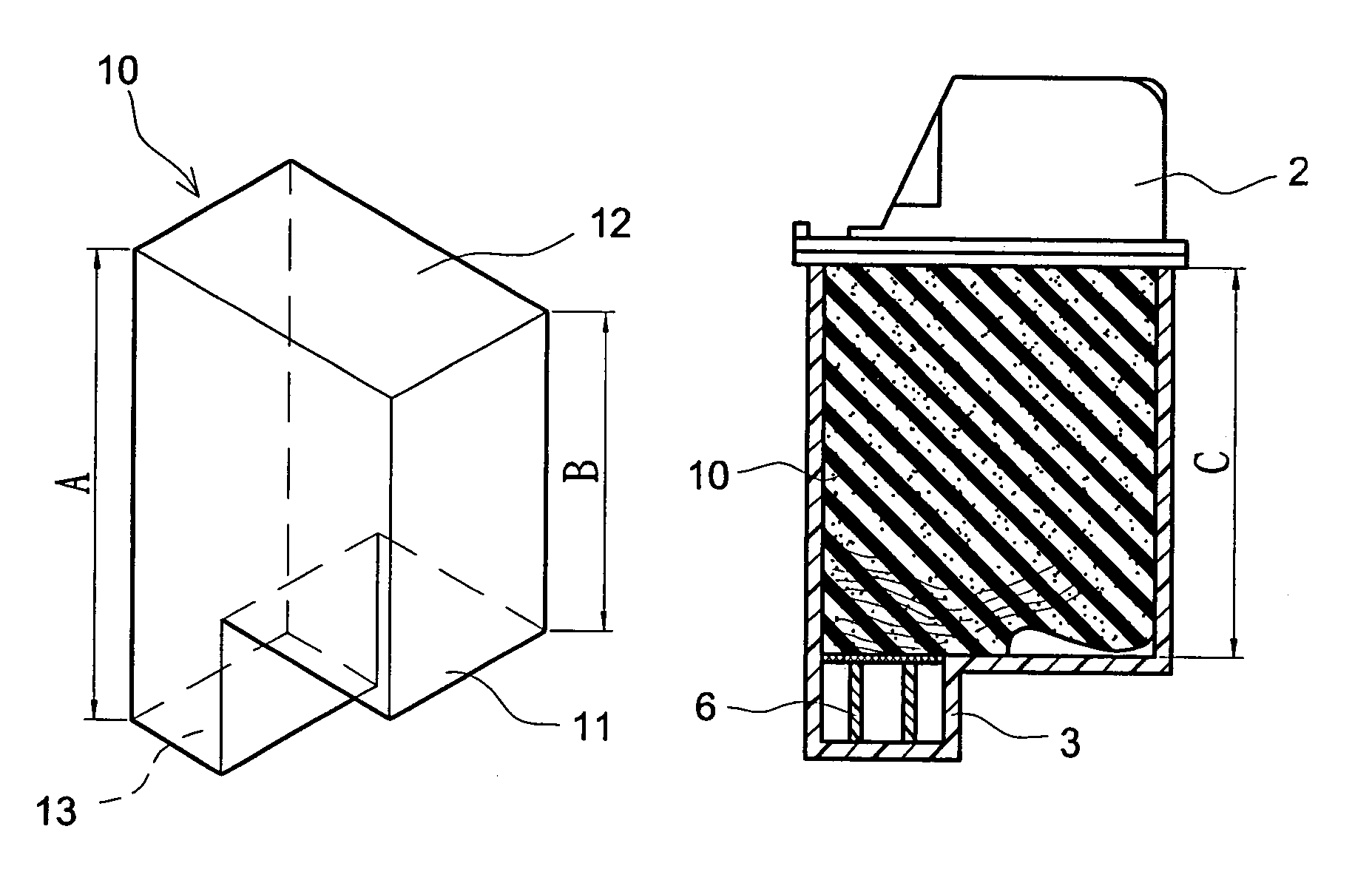 Porous material for channeling ink in an ink cartridge and method for channeling ink