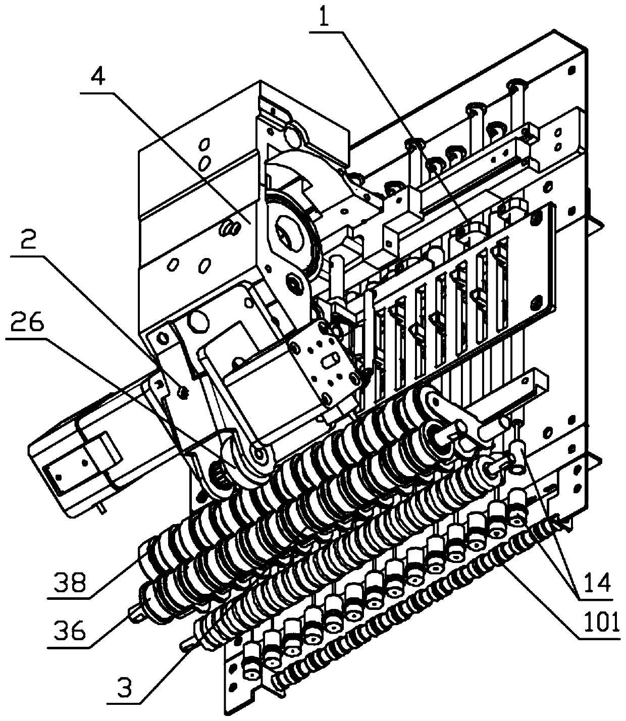 Panel pressing machine handpiece for multicolor panel pressing and panel pressing machine