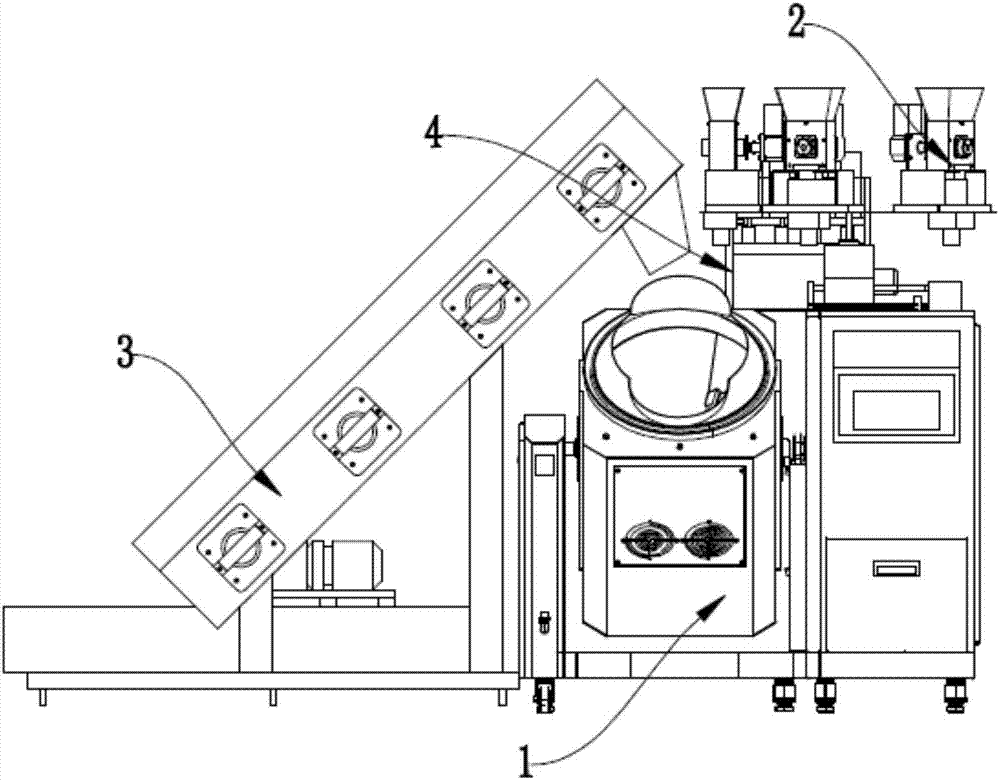 Cooking device having the function of putting main material and ingredients