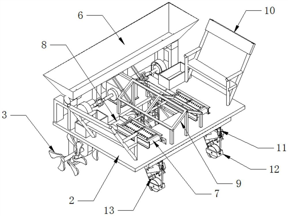 Equal-row-spacing sugarcane precision planter with mulching film laying device