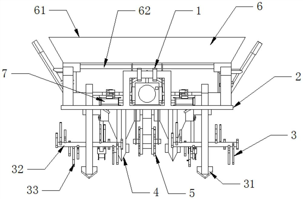 Equal-row-spacing sugarcane precision planter with mulching film laying device