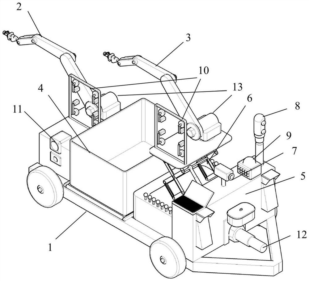 Fruit double-line operation picking robot