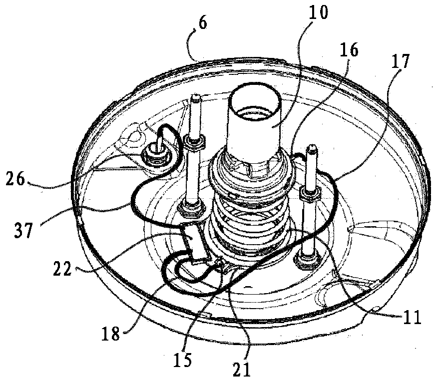 Braking device having a device spring