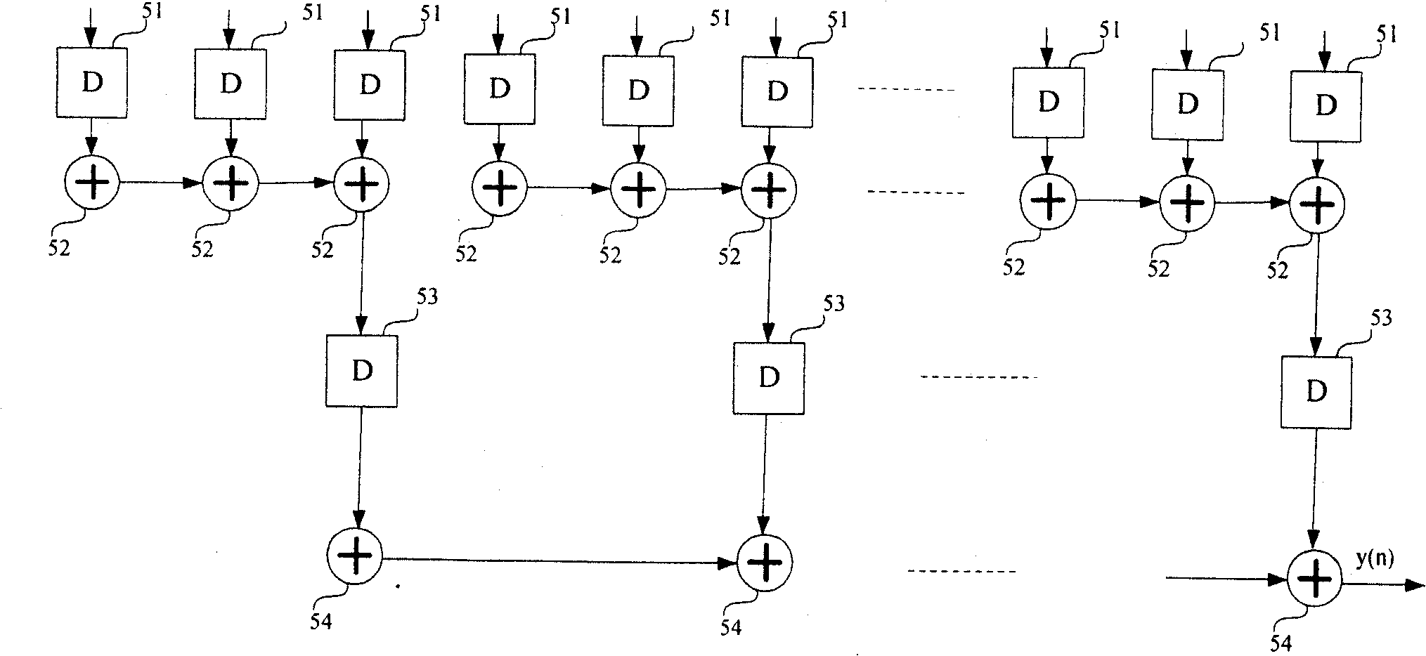 Built-in digital filter apparatus for physical layer of wireless intermediate-range sensing network