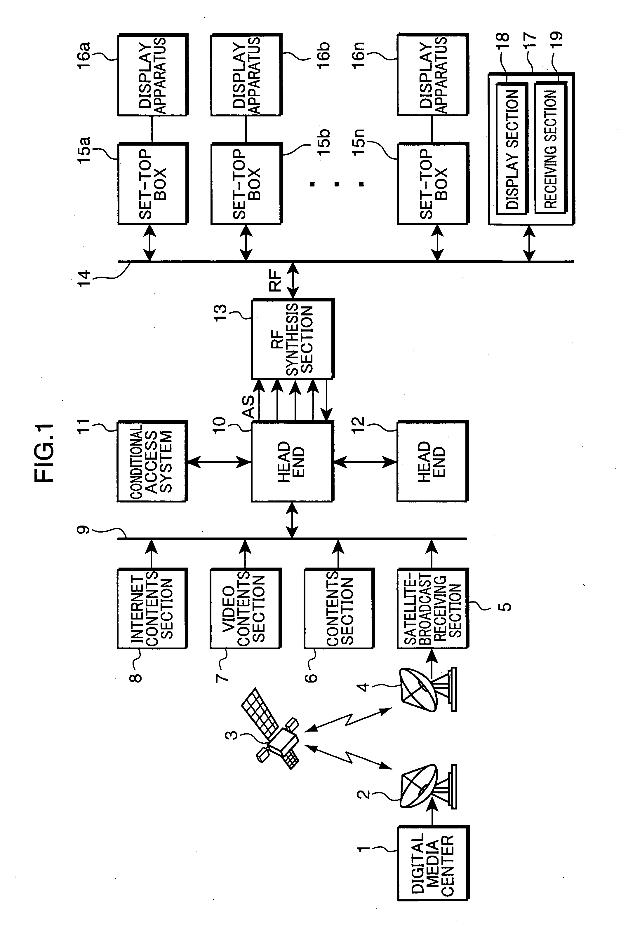 Receiving apparatus, and display apparatus and television broadcasting system therewith