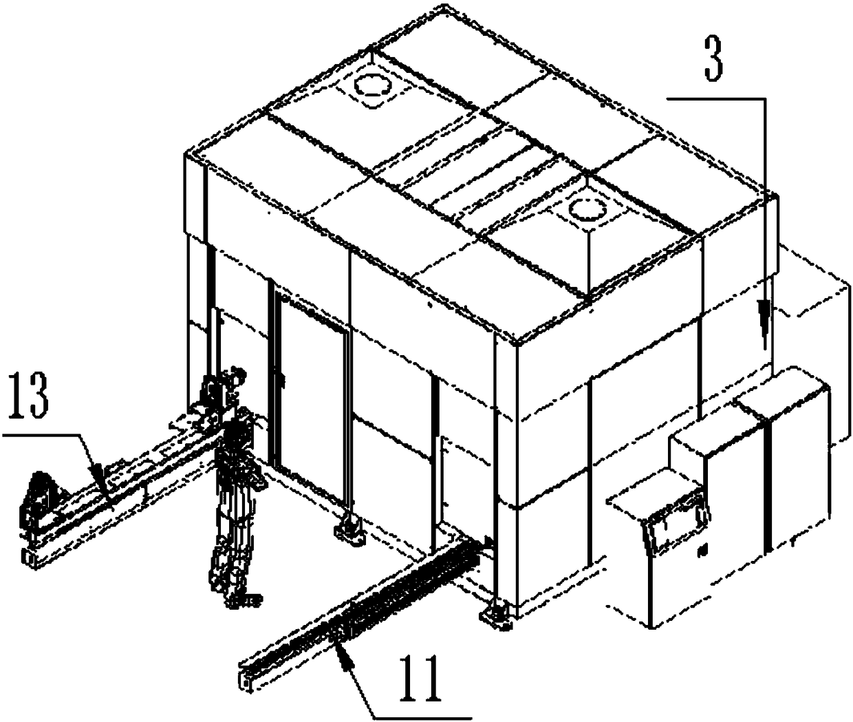 Robot laser cutting device of automobile body sheet metal part