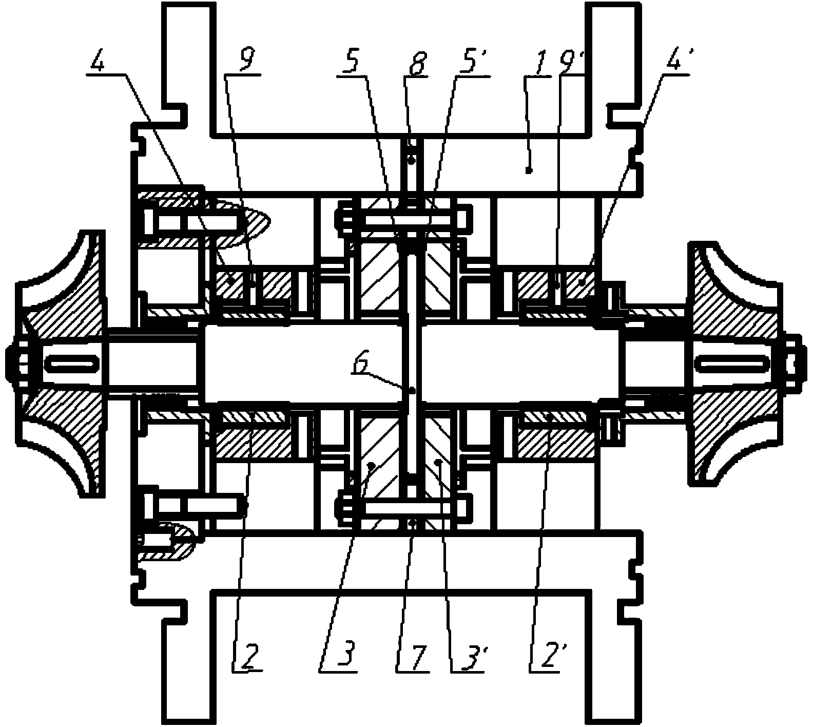 Axial force bearing test structure of elastic foil dynamic pressure gas thrust bearings