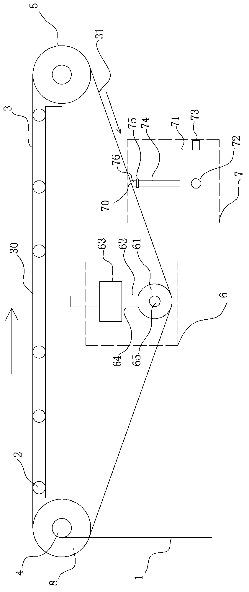 Speed-adjustable self-cleaning conveyor