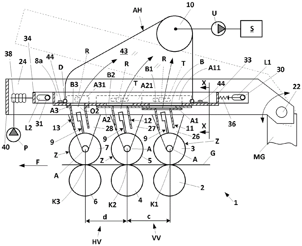 Device for cleaning roller surfaces of a drafting system device