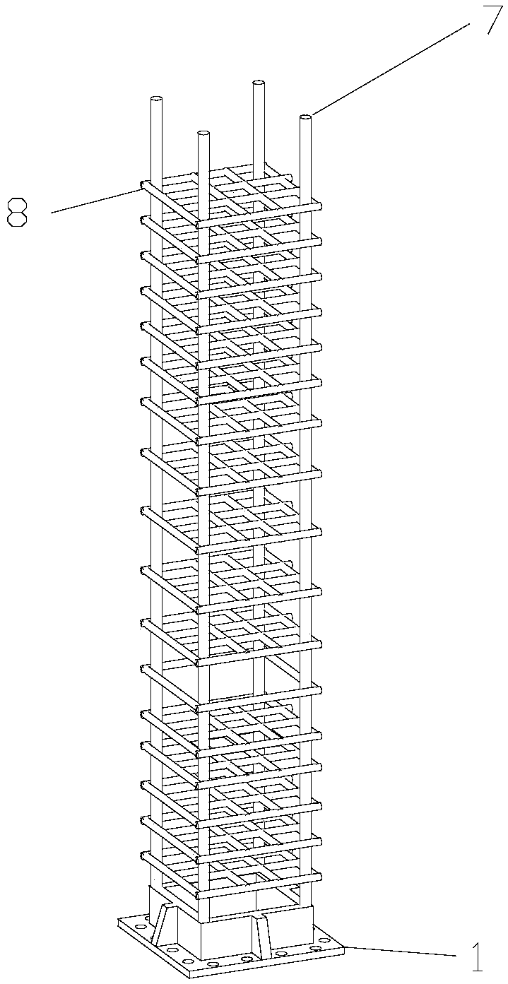 Assembly type concrete truncated pyramid type foundation and column steel connecting structure and assembling method