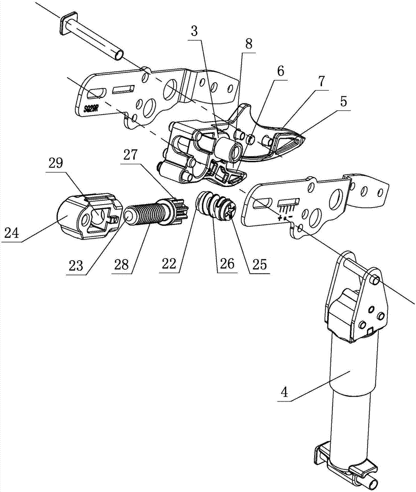 Damping silent limit mechanism of furniture overturning device