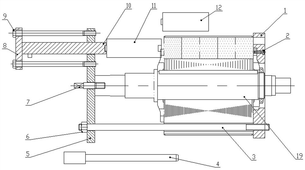 Built-in permanent magnet dismounting device and method of permanent magnet rotor