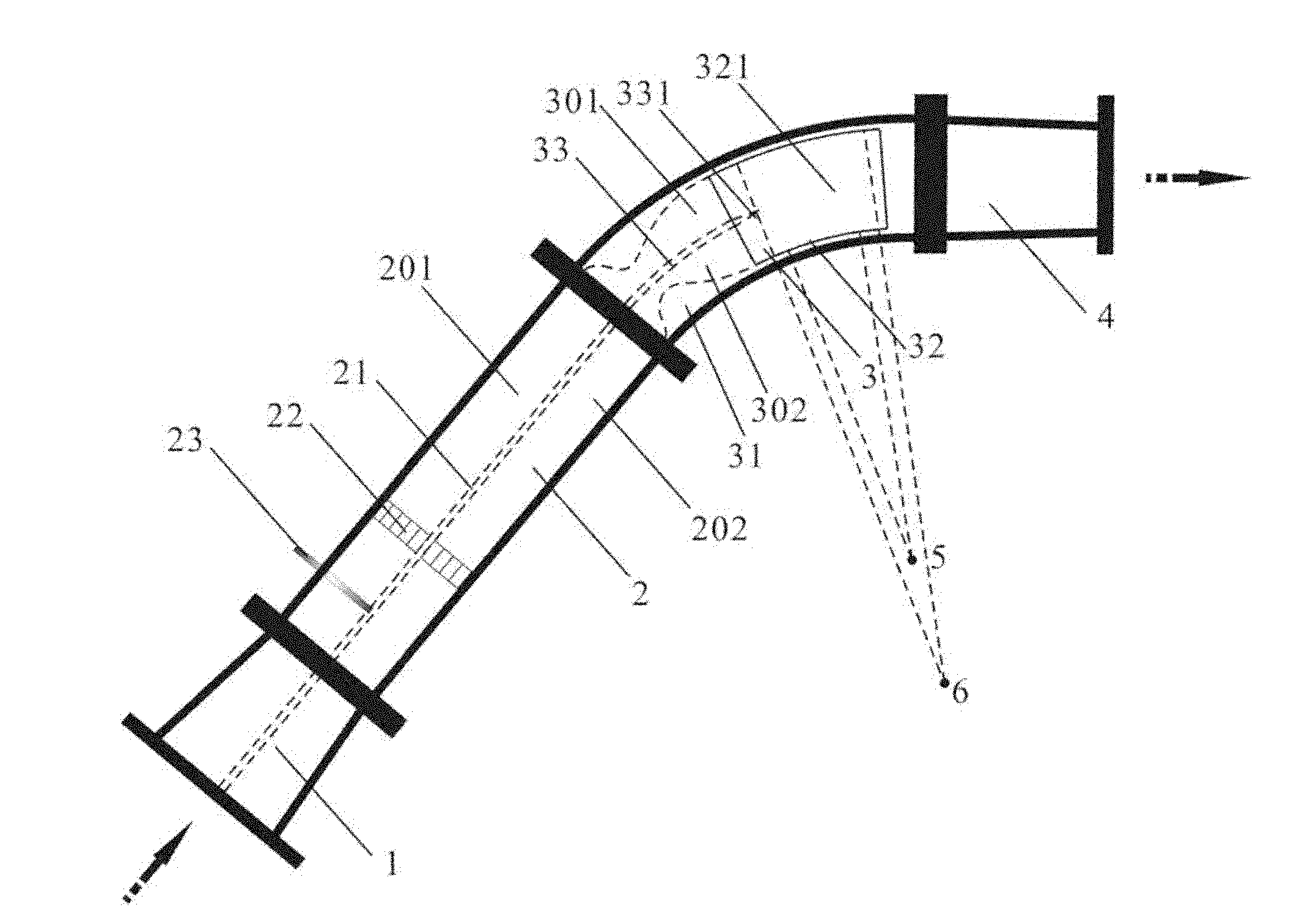 Supersonic free vortex mixing layer wind tunnel