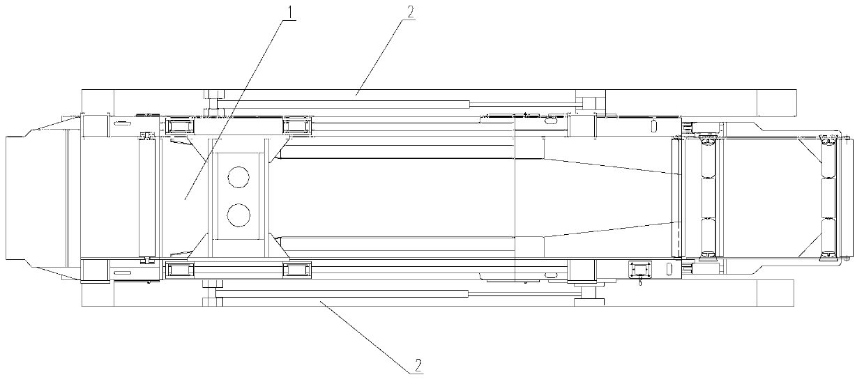 Automatic-moving-type stepping machine tail device