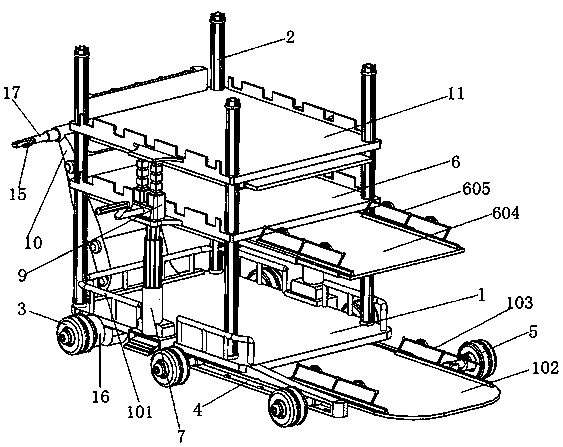 A shopping mall logistics transporting trolley