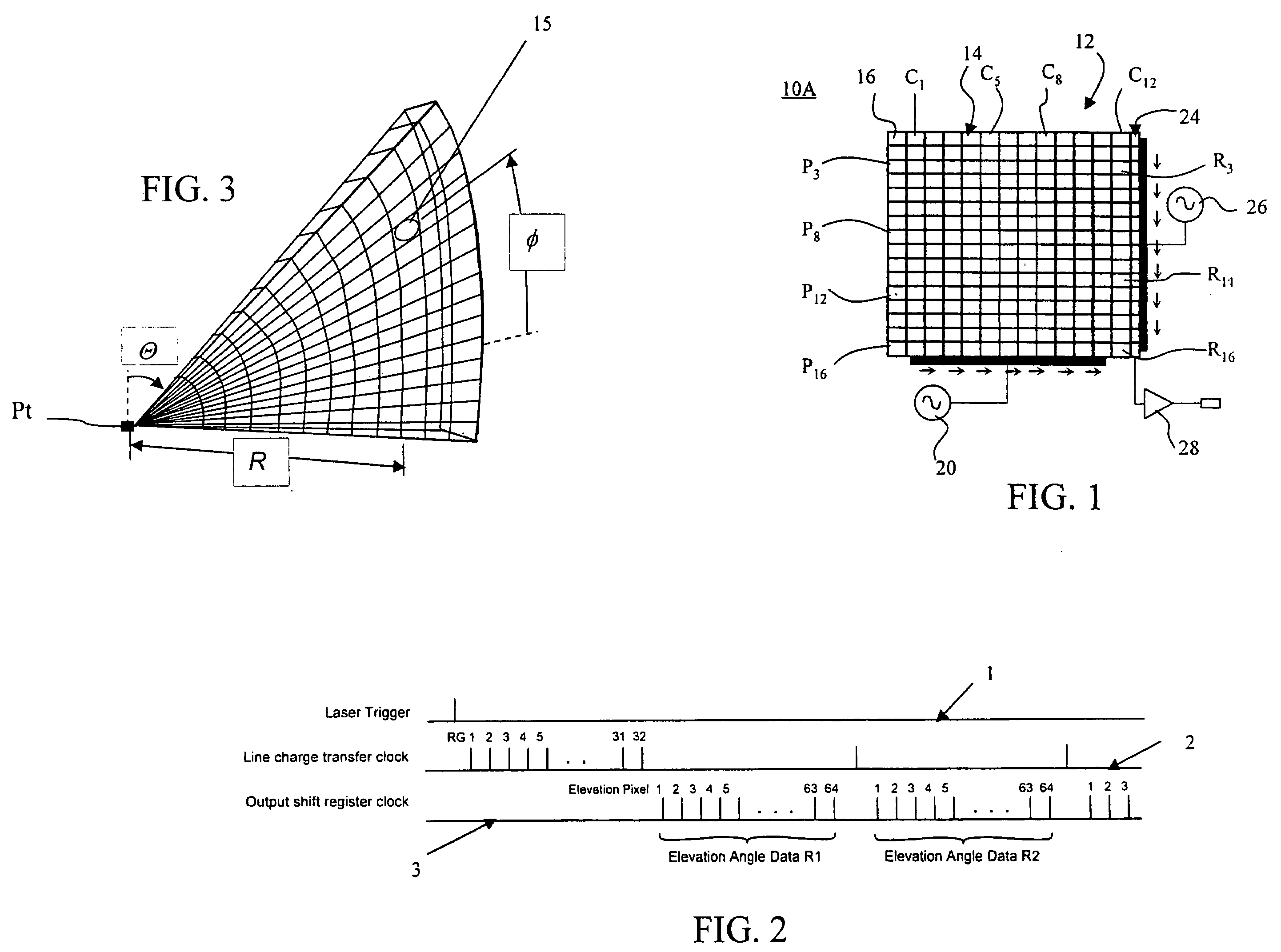 Single axis CCD time gated ladar sensor