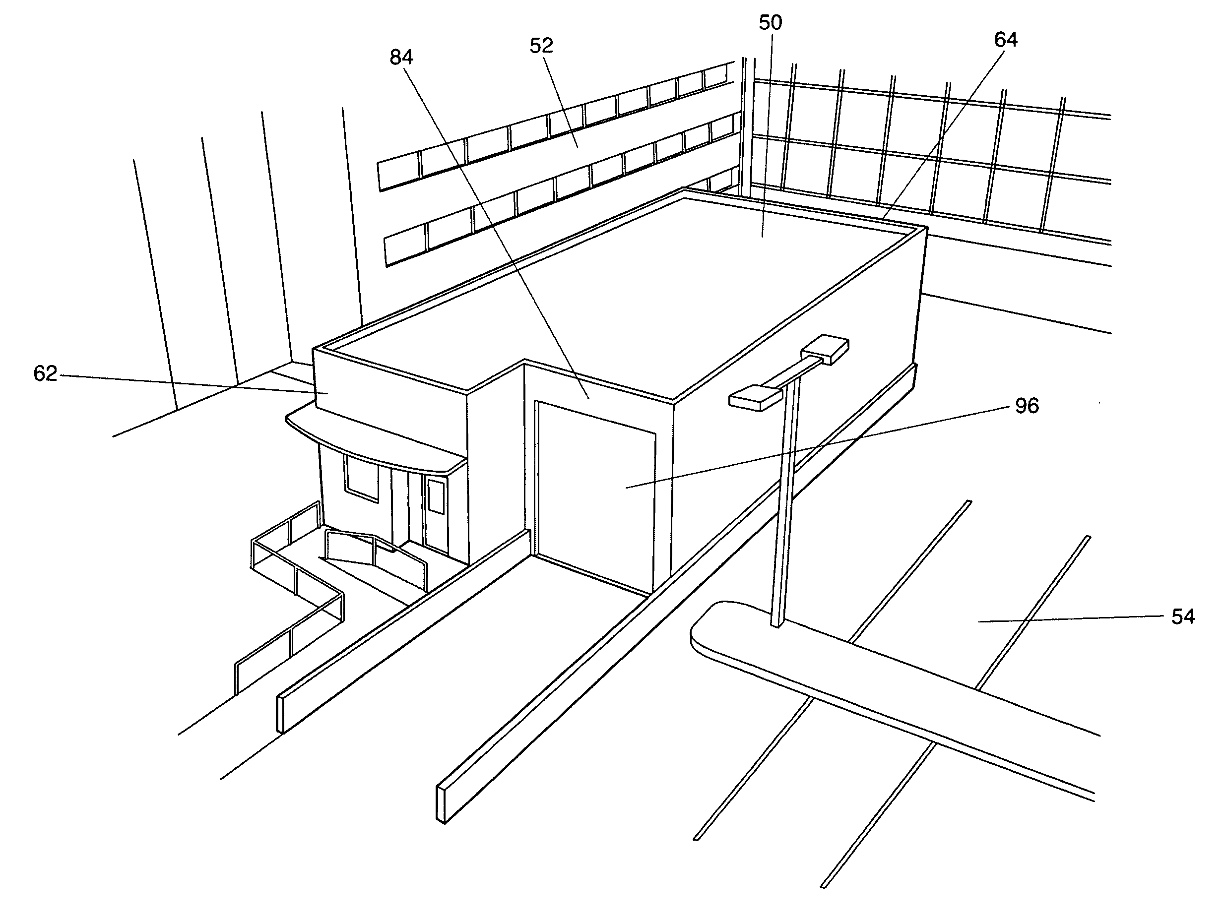 Pre-engineered building for an integral mobile imaging unit