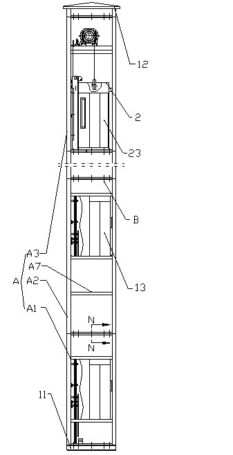 Integrated building-block-type lift of strip steel structure