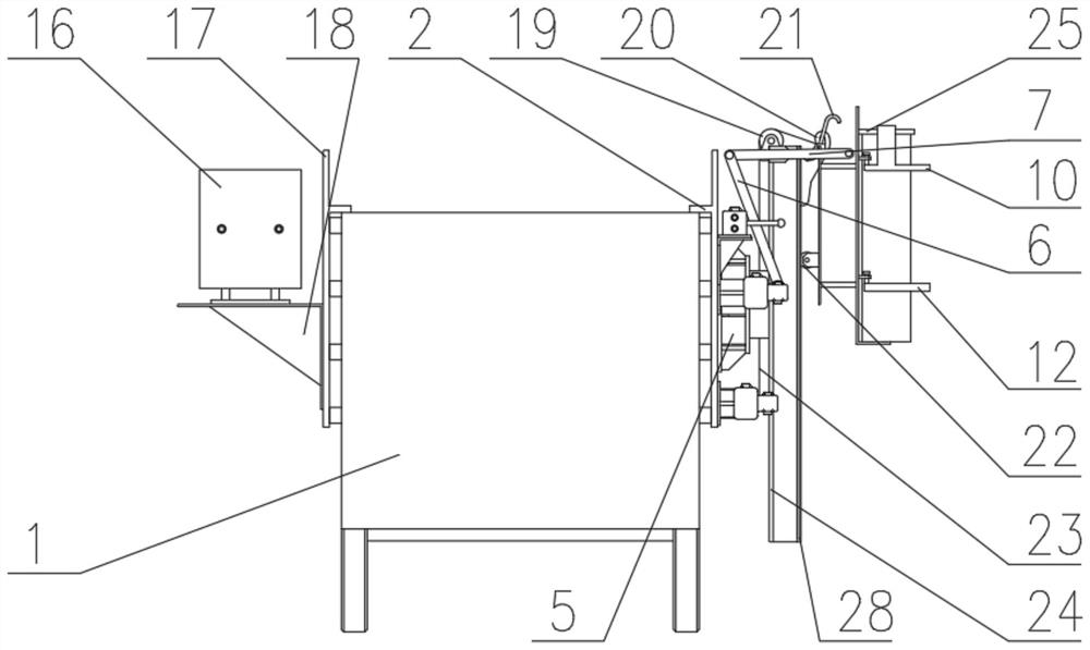 Swing bar type waste dumping and collecting device