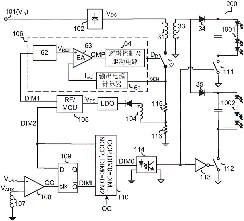 Dual-channel LED driver and open-circuit protection method thereof