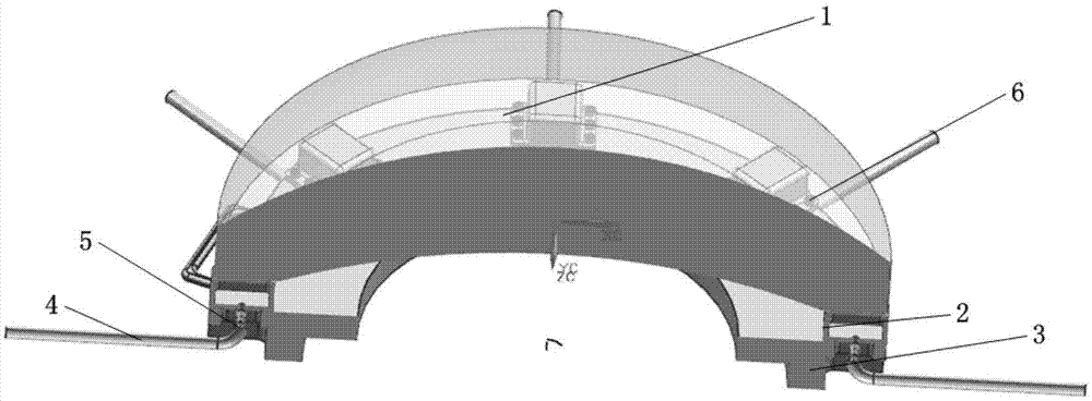 Multi-airbag support device for optical element in lithographic projection lens system