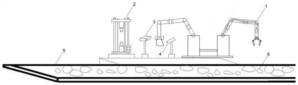 A system and method for on-line compressive strength testing of rock slag carried by TBM