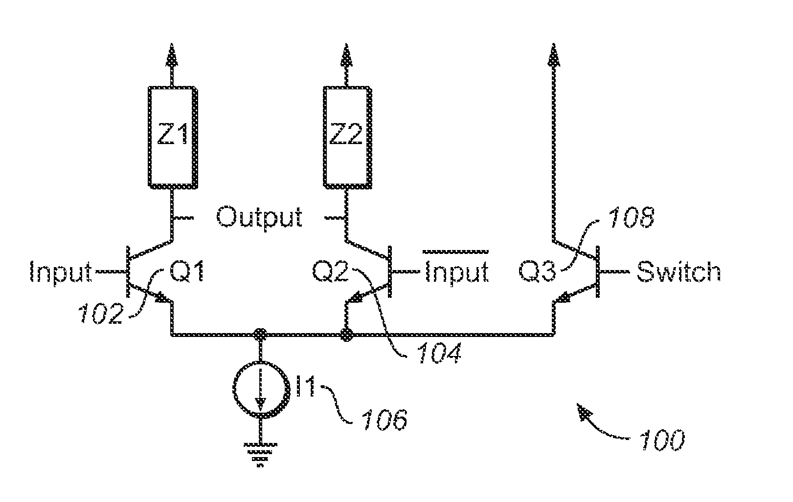 Fast switch for controlling a differential-pair amplifier