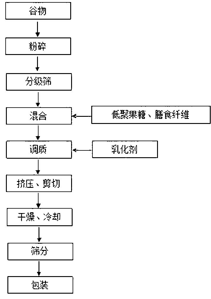 Nutritional rice type particles for improving intestinal canal and processing method thereof