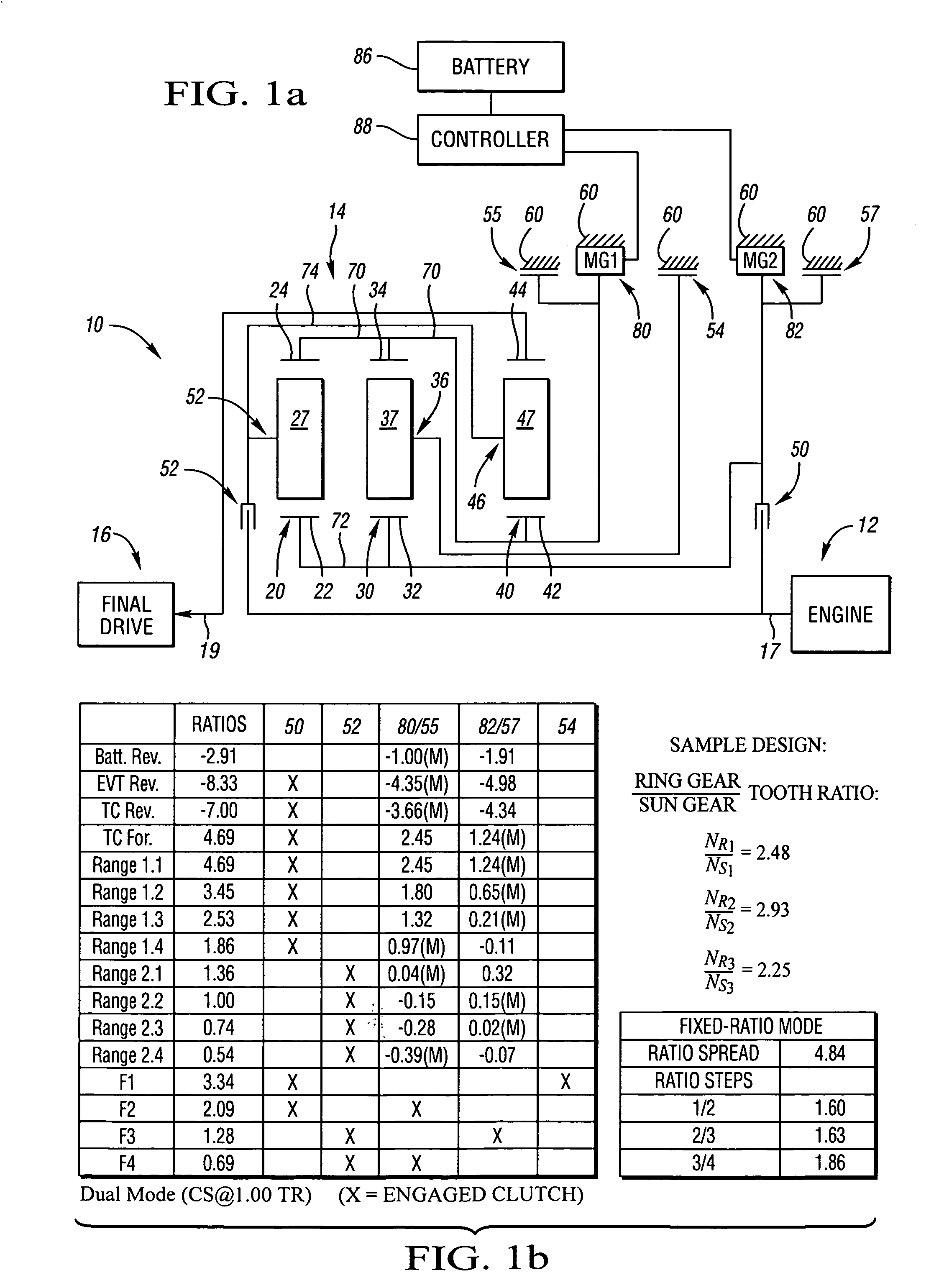 Electrically variable transmission having three planetary gear sets, four fixed interconnections and clutched input