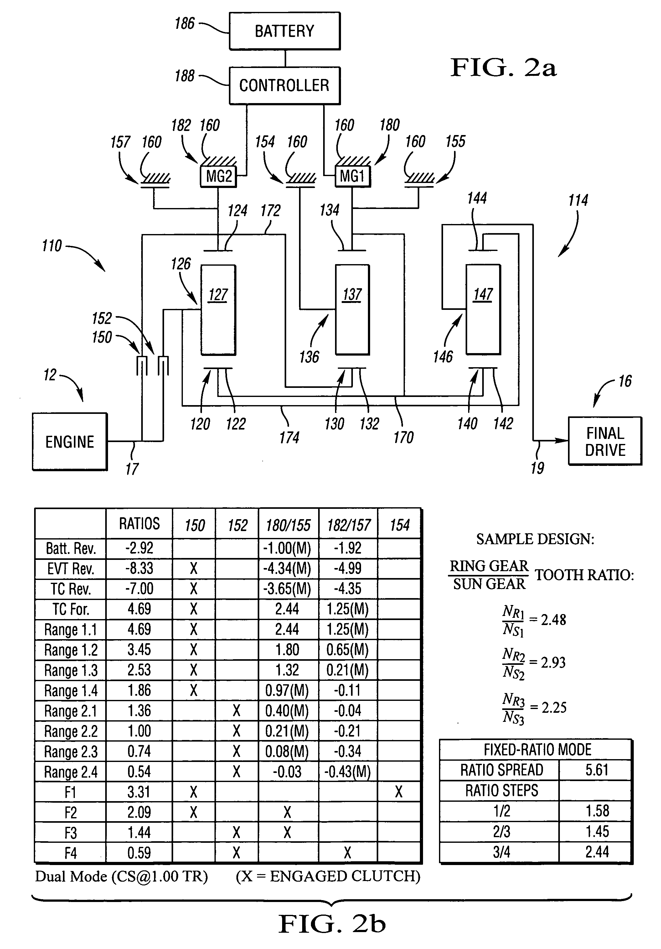 Electrically variable transmission having three planetary gear sets, four fixed interconnections and clutched input