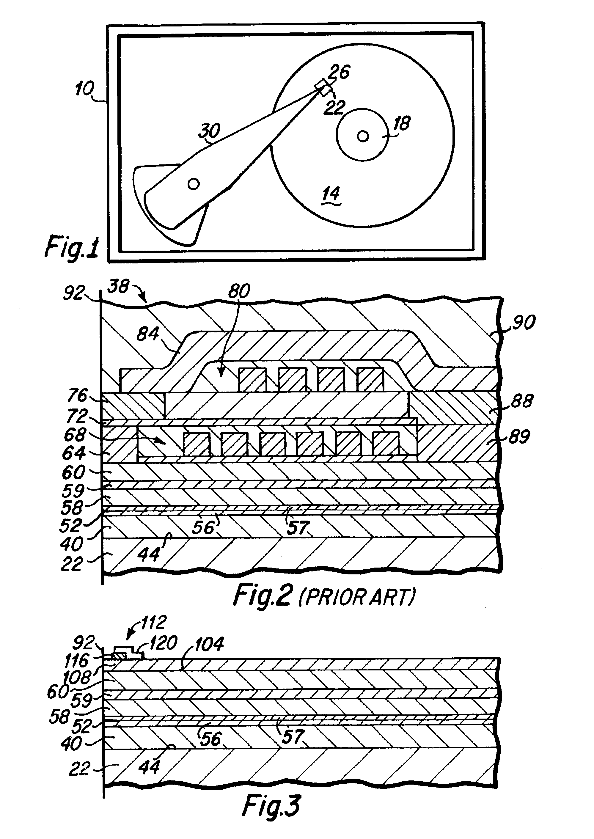 Magnetic head having multilayer heater for thermally assisted write head and method of fabrication thereof