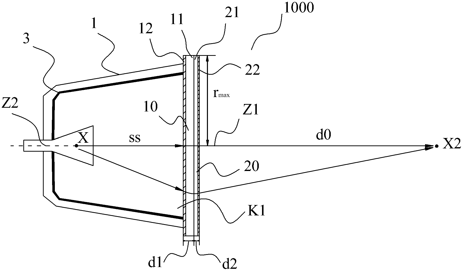 Point focusing flat lens antenna