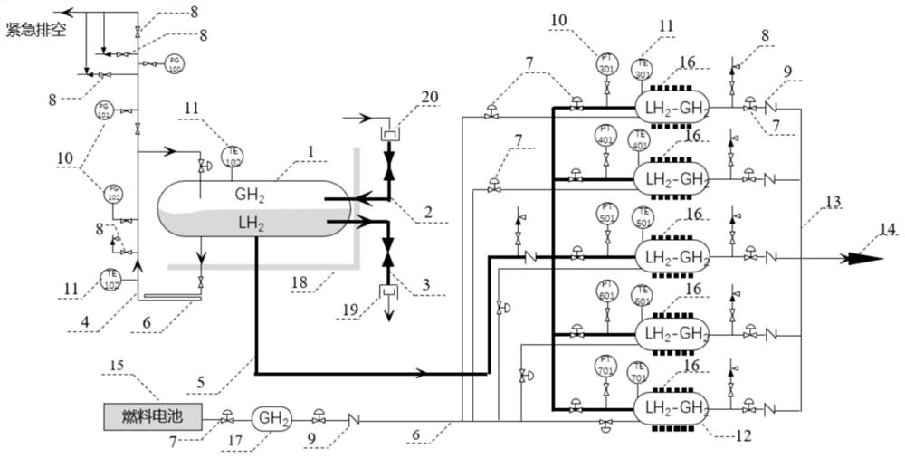 Efficient movable gas-liquid dual-mode hydrogen fuel filling device