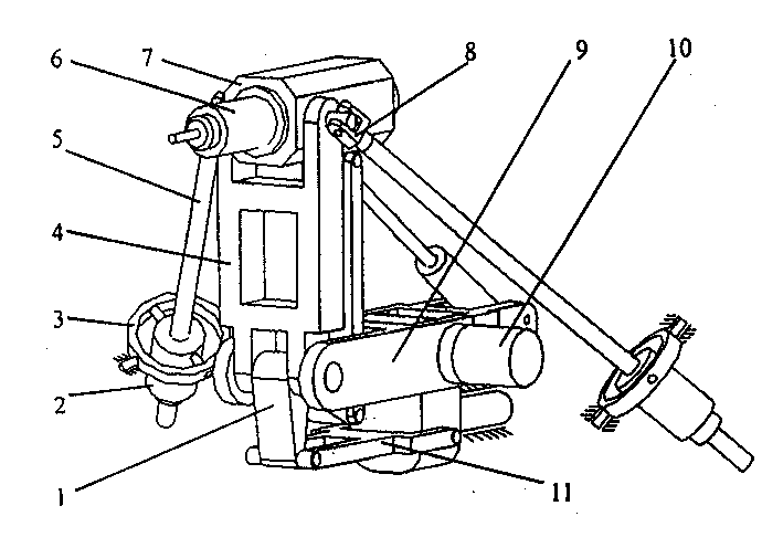 Three-translation degree of freedom parallel mechanism having asymmetric branch chain