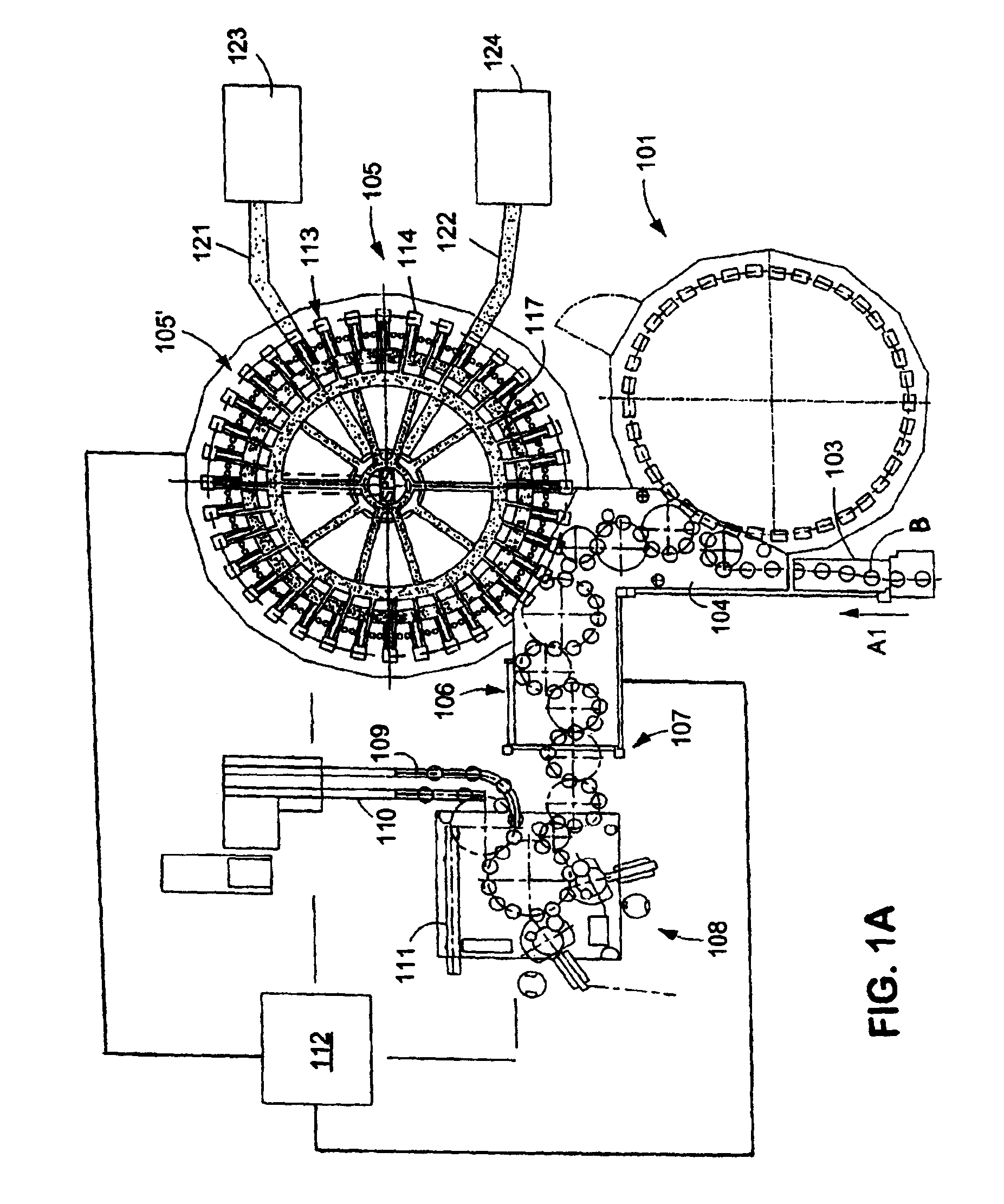 Beverage bottling plant for filling bottles with a liquid beverage filling material having an information adding station