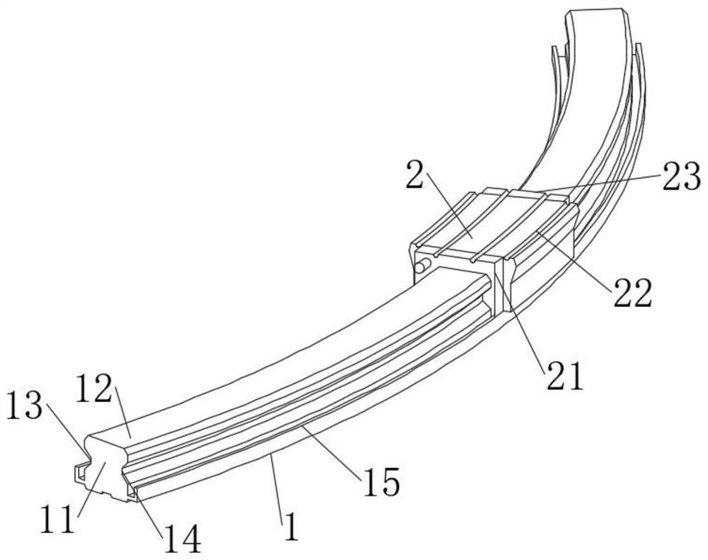 Modified macromolecular arc-shaped sliding block for heavy machinery