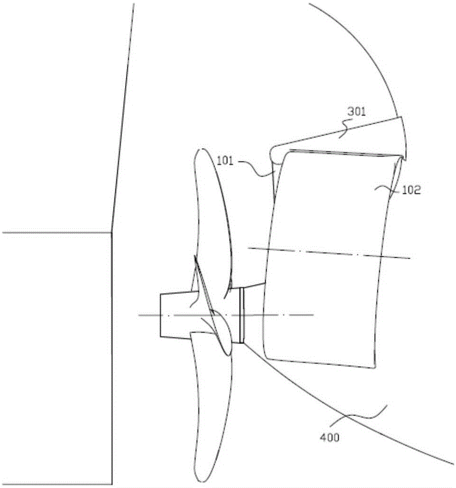 Annular flow guide gate for ship